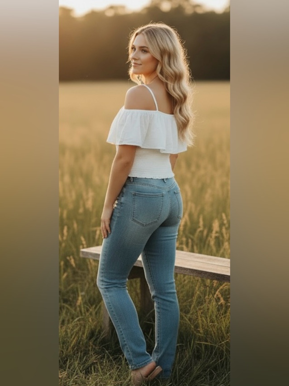 wild fable White Off-Shoulder Ruffle Button-Front Top - Picture 3 of 9